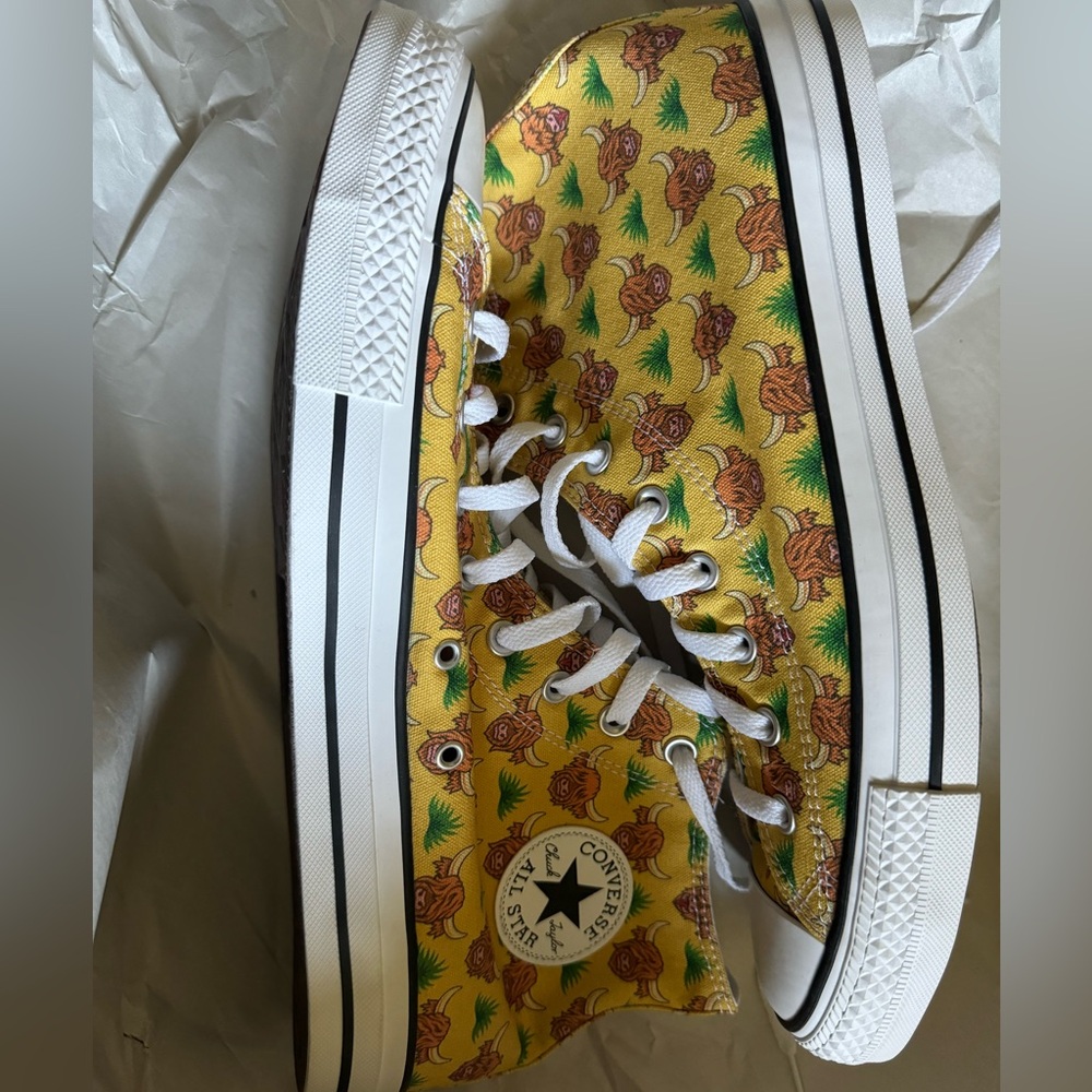 Converse CTAS HI Highland Cow Yellow White Black Men's 13